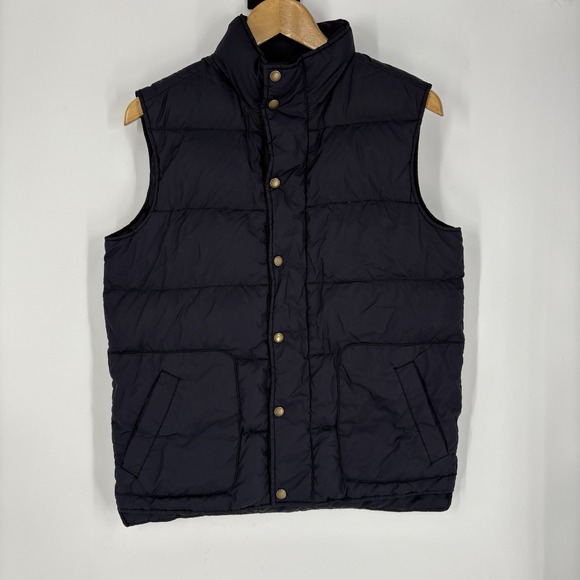 Lands End Mens Down Puffer Vest Size Medium Black Outdoor Hiking Casual - Picture 1 of 6